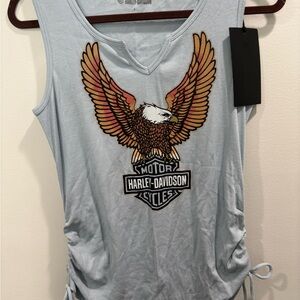 Harley-Davidson Women's Sky Blue Tank Top with Eagle Graphic